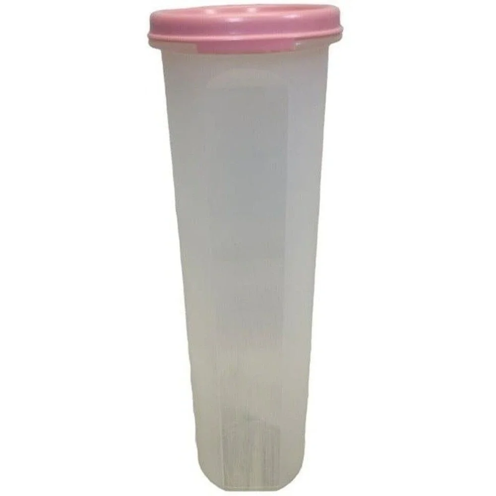 Tupperware Modular Mates Oval 5 1.1L Clear Pink Lid 1661‎ 1607 Vintage Storage